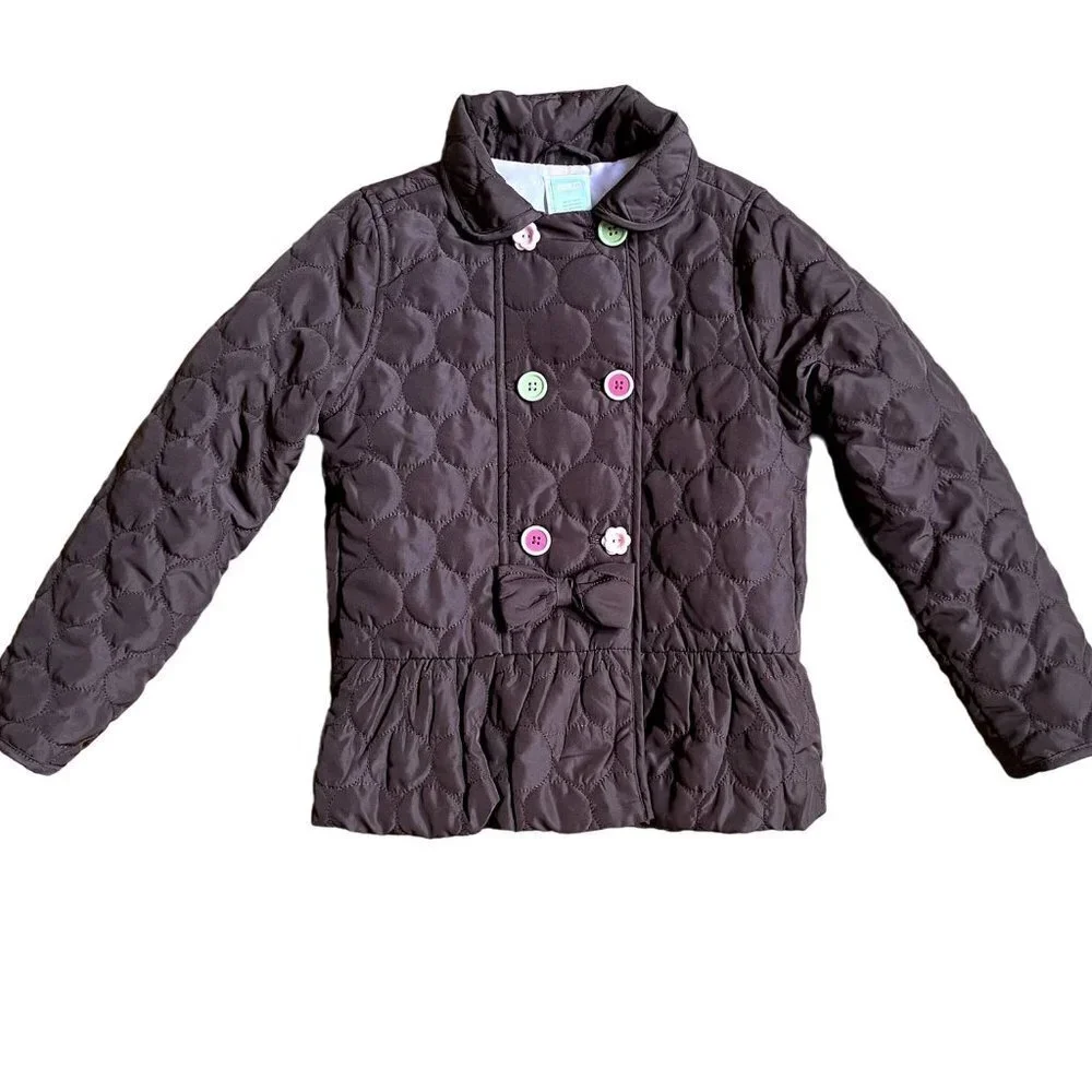Gymboree Brown & Pink Puffy Jacket Peacoat M